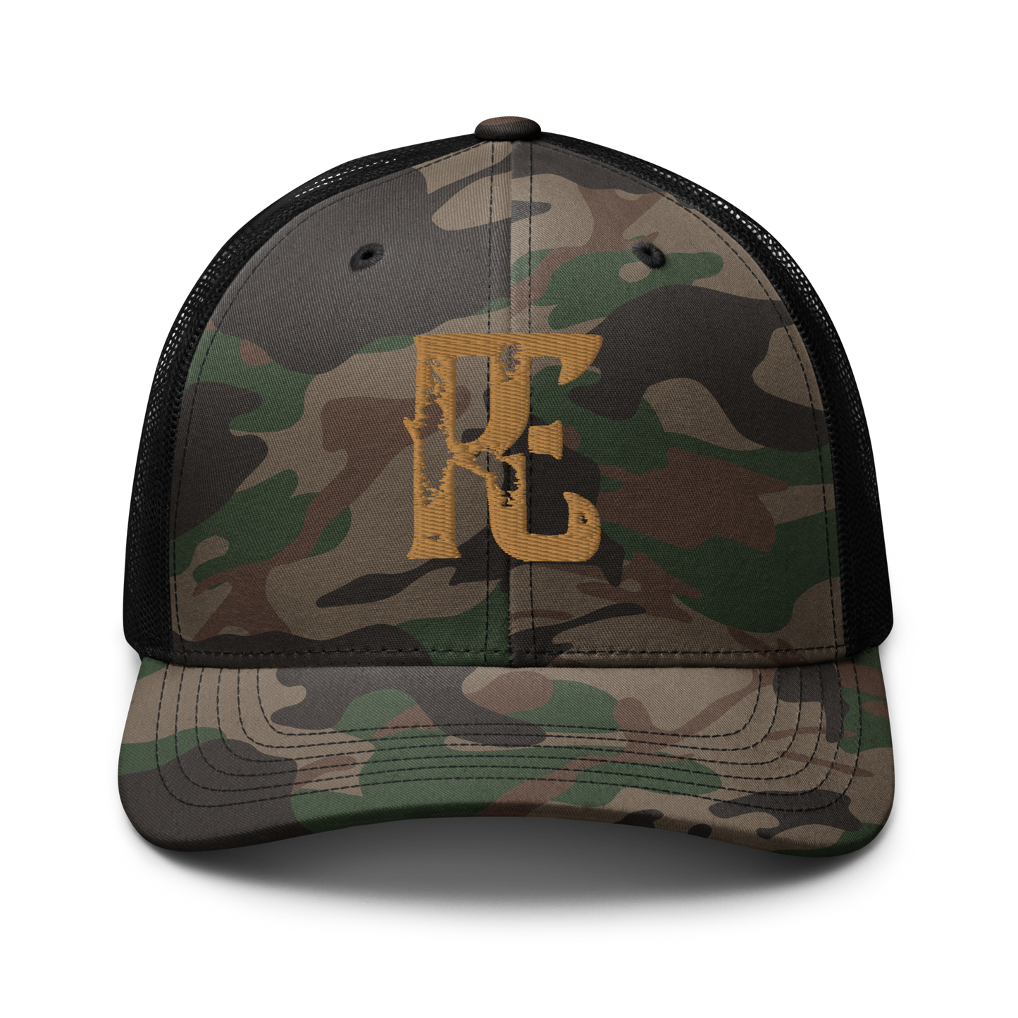 Rusty Eyeball Low-Key Logo Camo Trucker Hat