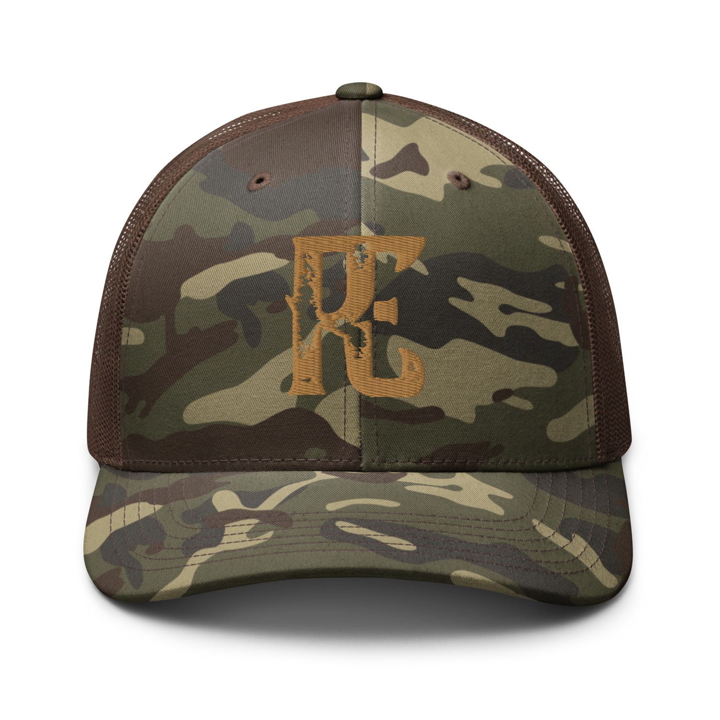 Rusty Eyeball Low-Key Logo Camo Trucker Hat