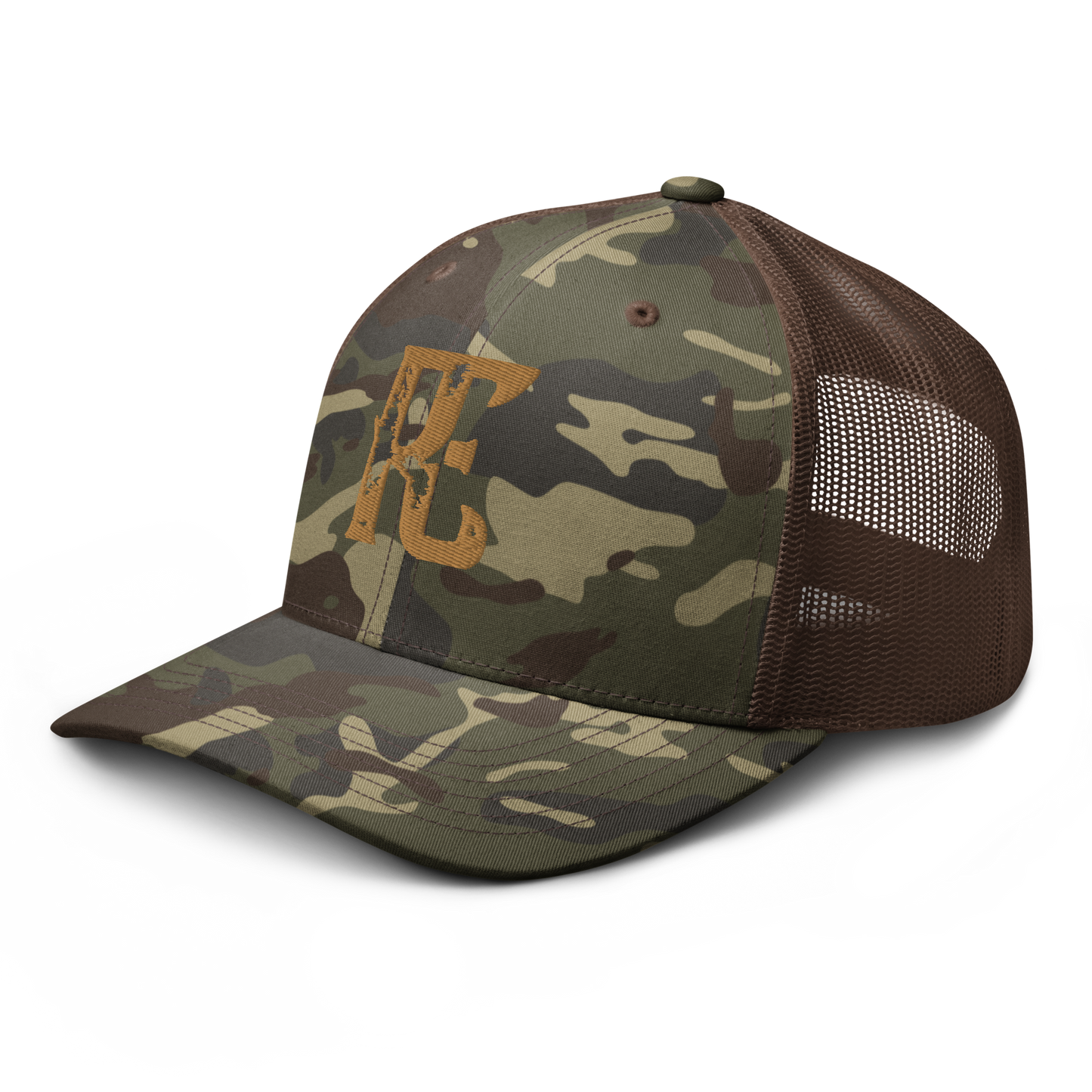 Rusty Eyeball Low-Key Logo Camo Trucker Hat