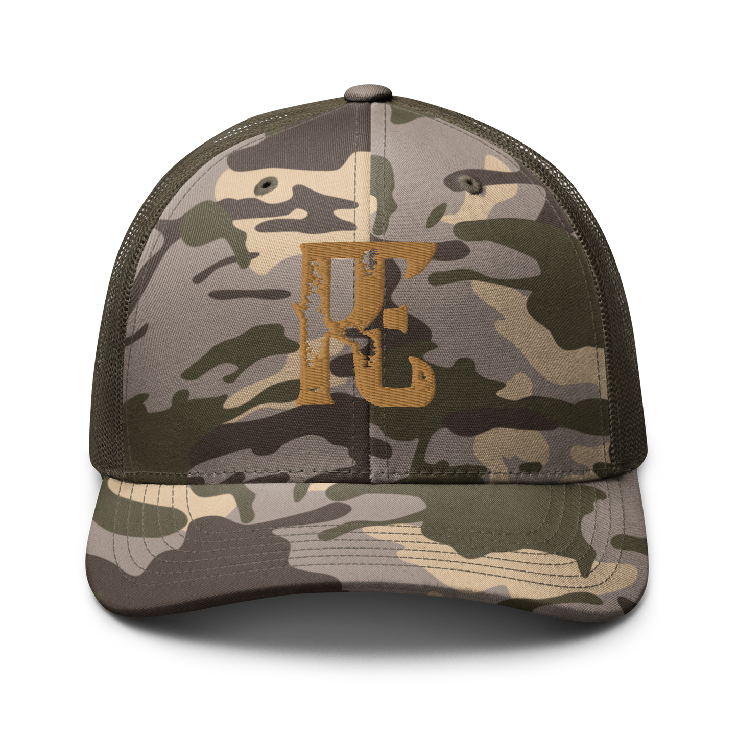 Rusty Eyeball Low-Key Logo Camo Trucker Hat